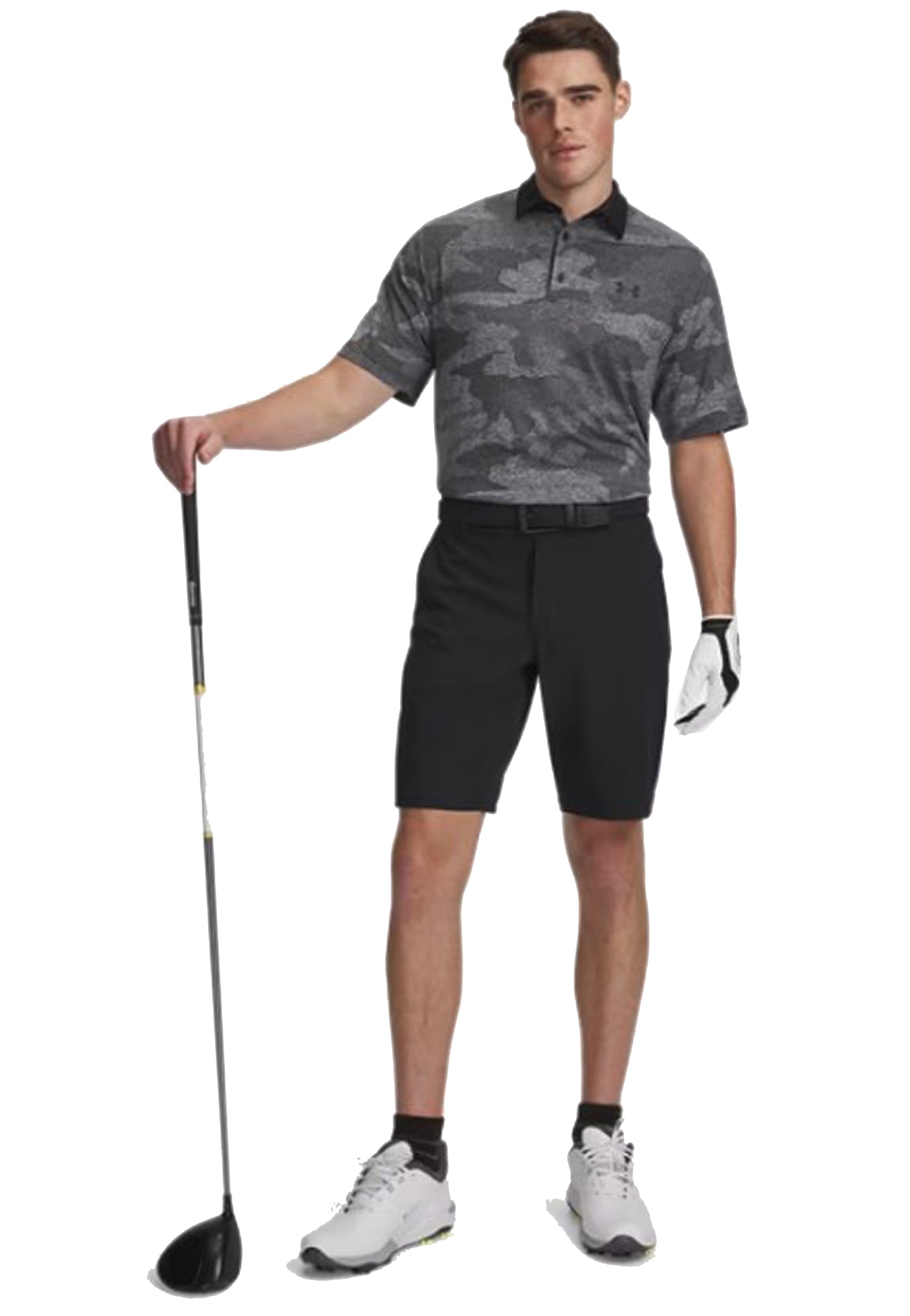 Pantaloncini bermuda sportivi golf neri Drive Tapered Under Armour P26 77-6012300 00010001 UA GOLF 