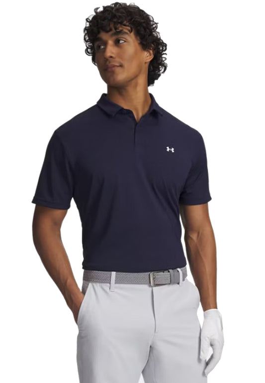 Polo a manica corta sportiva blu Golf Drive Pique Under Armour P26 77-6012303 04100410 UA GOLF 