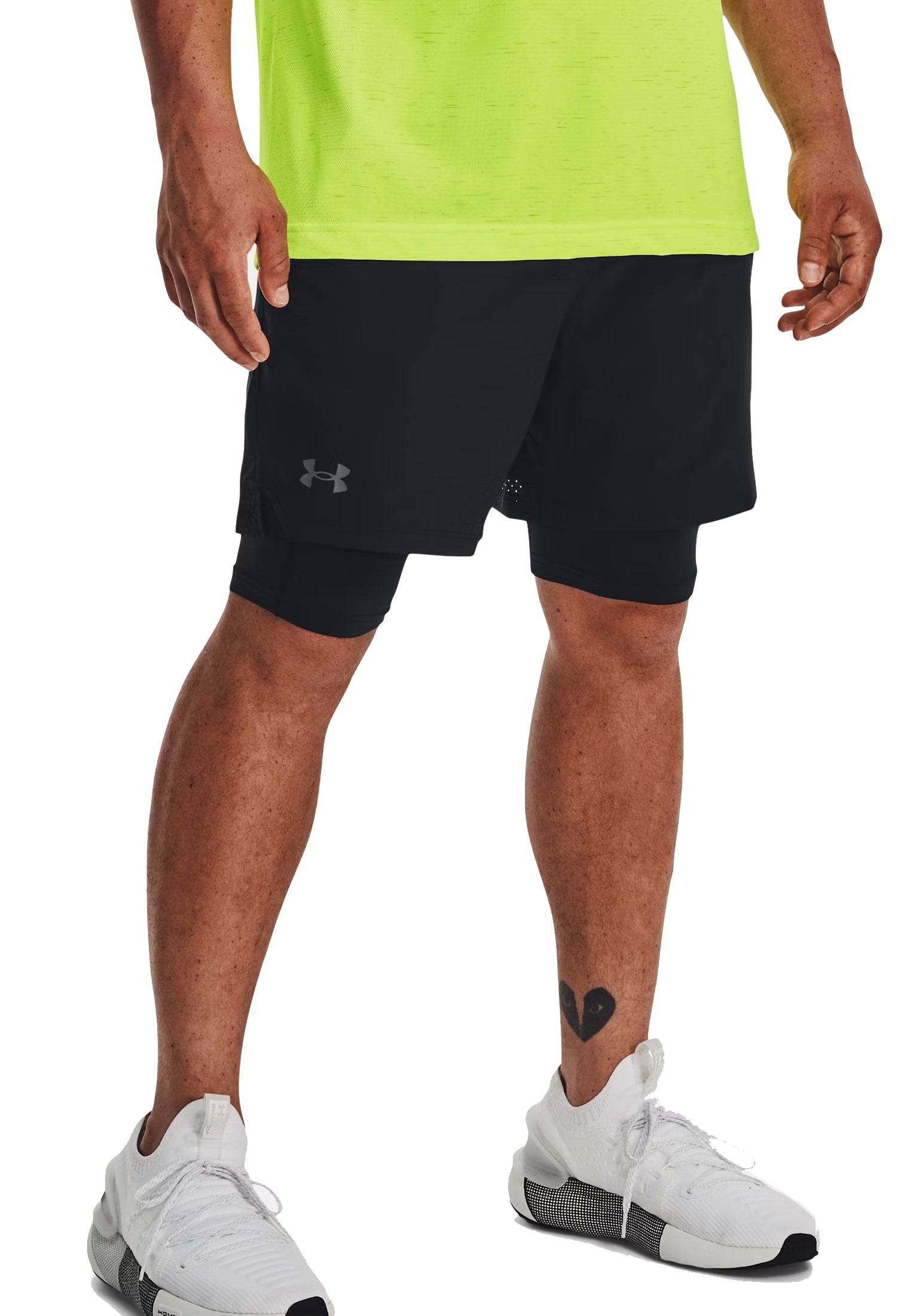Pantaloncini sportivi neri doppi leggeri allenamento Vanish Under Armour P26 77-1373764 00020002 UNDER ARMOUR 