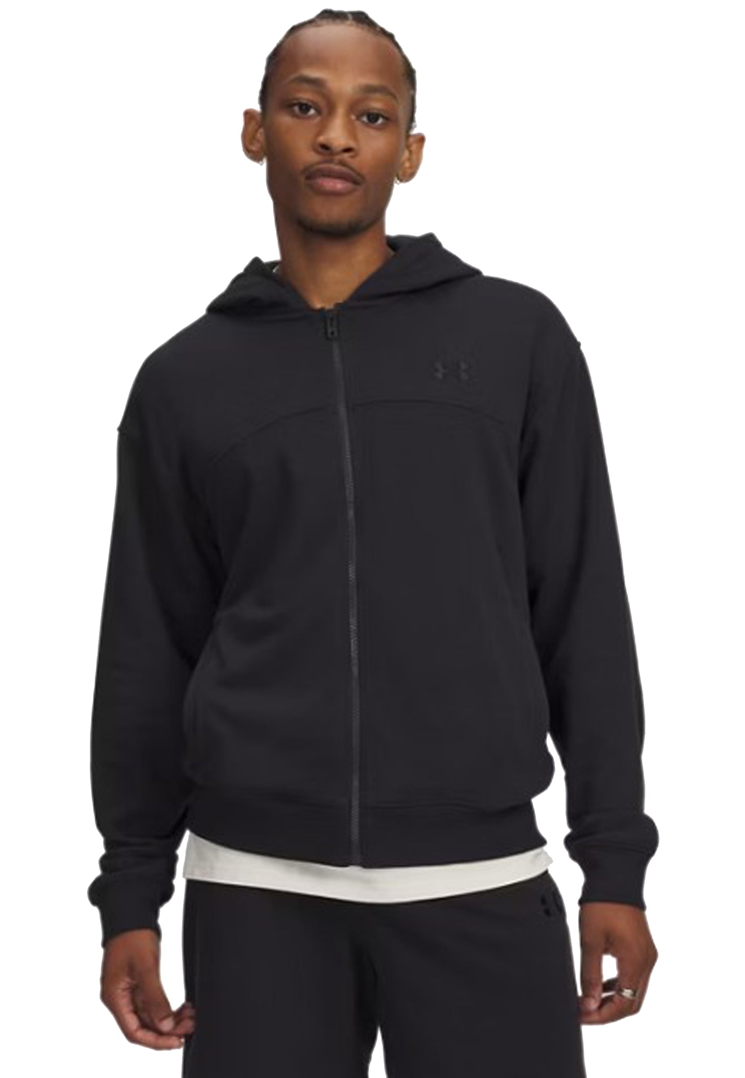 Felpa con cappuccio e zip interno pile nera Rival Under Armour P26 77-6009346 00010001 UNDER ARMOUR 