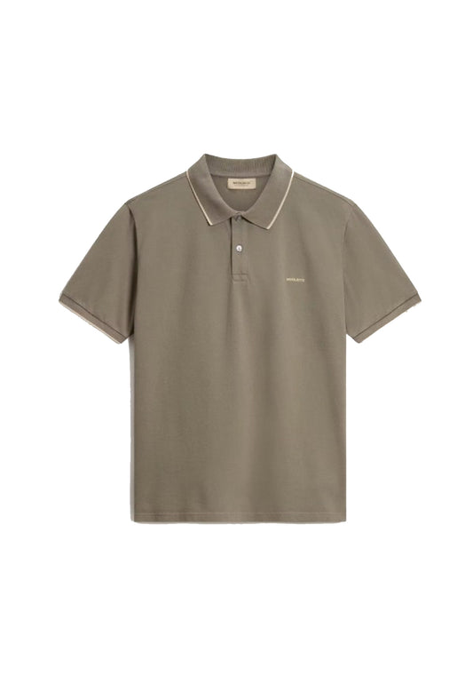 Polo a manica corta verde oliva cotone elasticizzato Monterey Woolrich P26 CFWOPO2000MRUT5348 66676667 WOOLRICH 