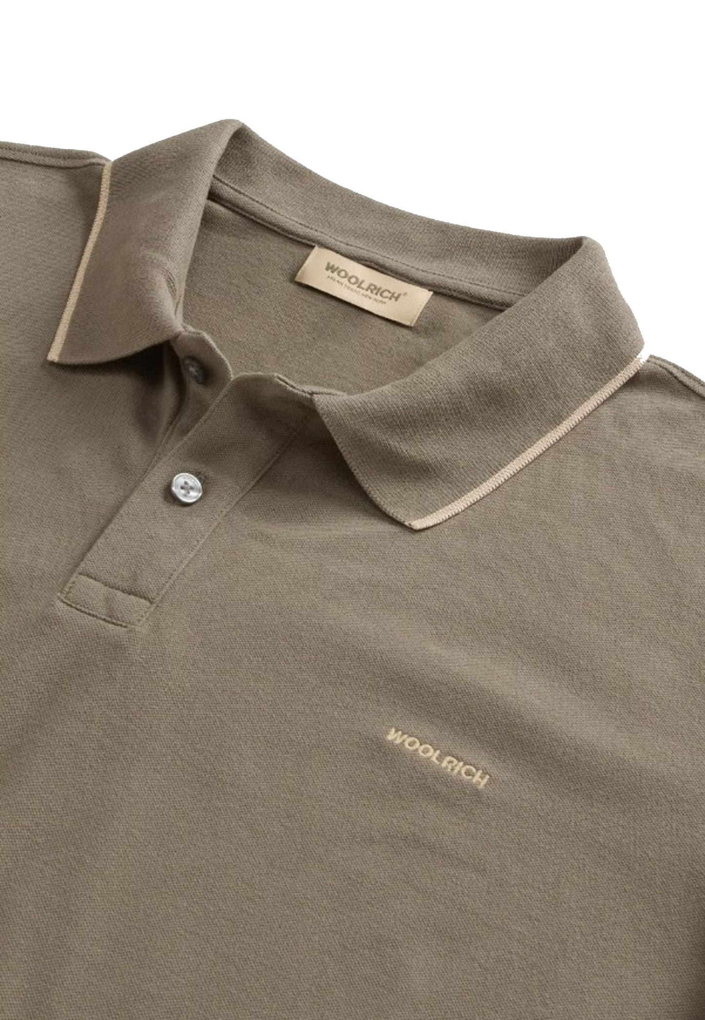 Polo a manica corta verde oliva cotone elasticizzato Monterey Woolrich P26 CFWOPO2000MRUT5348 66676667 WOOLRICH 