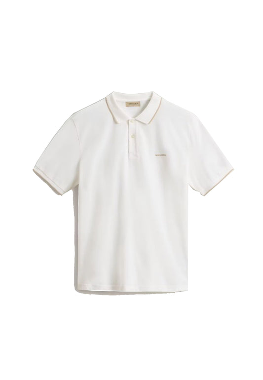 Polo a manica corta bianca cotone elasticizzato Monterey Woolrich P26 CFWOPO2000MRUT5348 82708270 WOOLRICH 