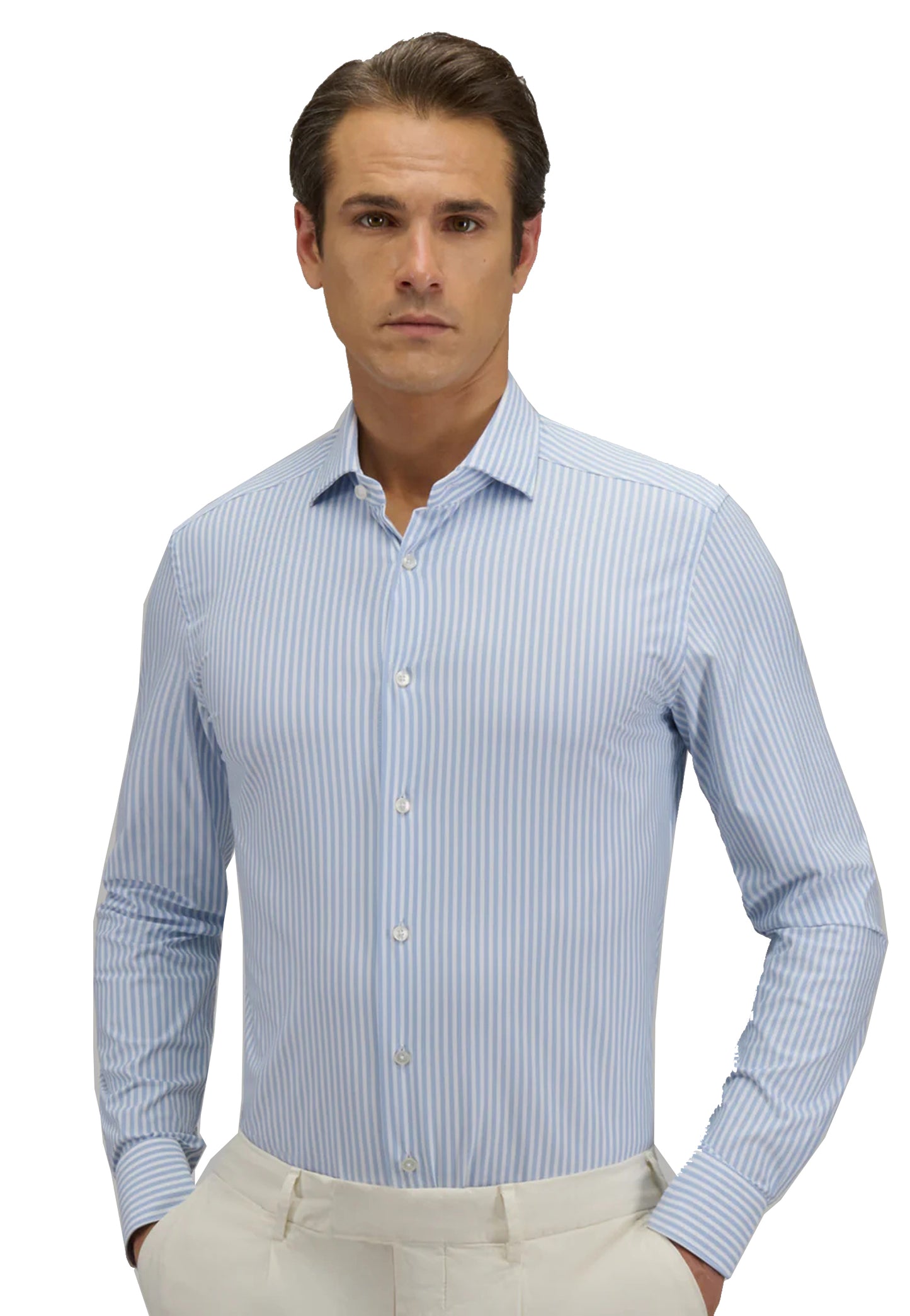 Camicia a righe blue collo francese Active Xacus P26 ACT558ML/21609 //002 XACUS 
