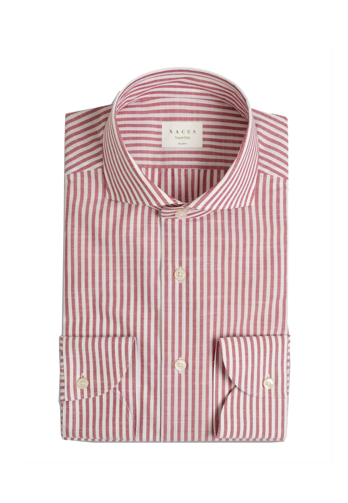 Camicia classica collo francese righe rosse cotone tailor fit Travel Xacus P26 WF536ML/21833 //011 XACUS 