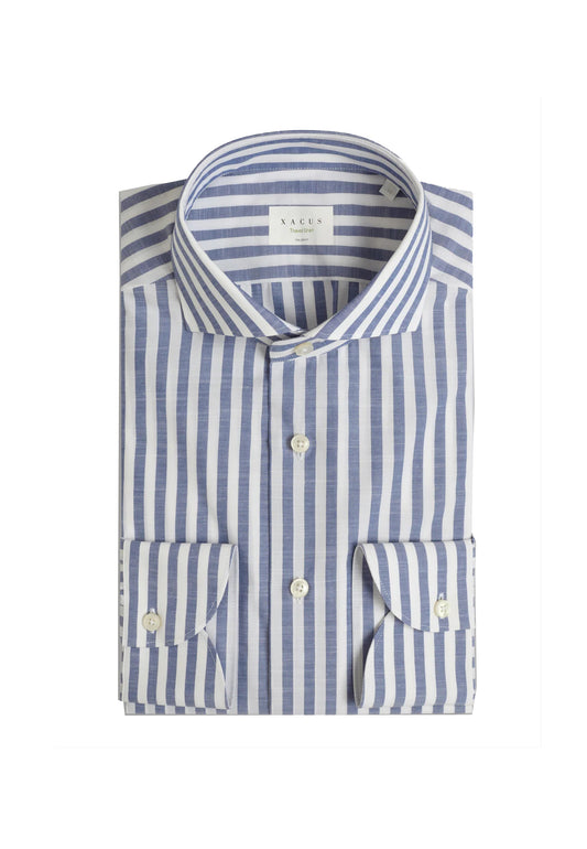 Camicia classica righe larghe blu cotone Travel collo francese Xacus P26 WF536ML/21834 //003 XACUS 