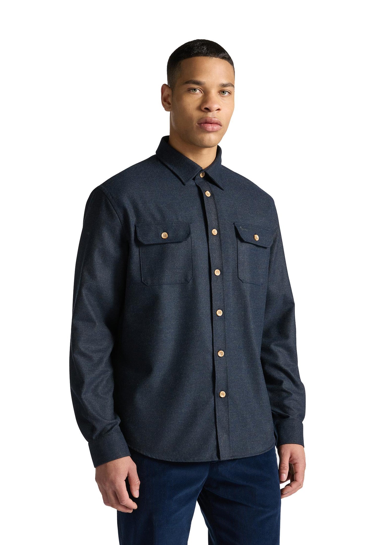 Camicia blu Oversize flanella con tasche Harmont & Blaine A25 COP071013589N 801801 HARMONT&BLAINE 