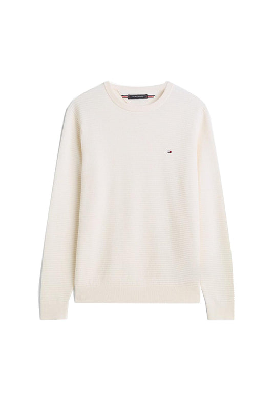 Maglia pullover bianco cotone girocollo Tommy Hilfiger P26 MW0MW41643Z00 Z00Z00 TOMMY HILFIGER PRE 