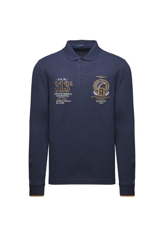 Polo blu Frecce Tricolori ricamata Aeronautica Militare A25 252PO1890UP00400 0818408184 AERONAUTICA MILITARE 