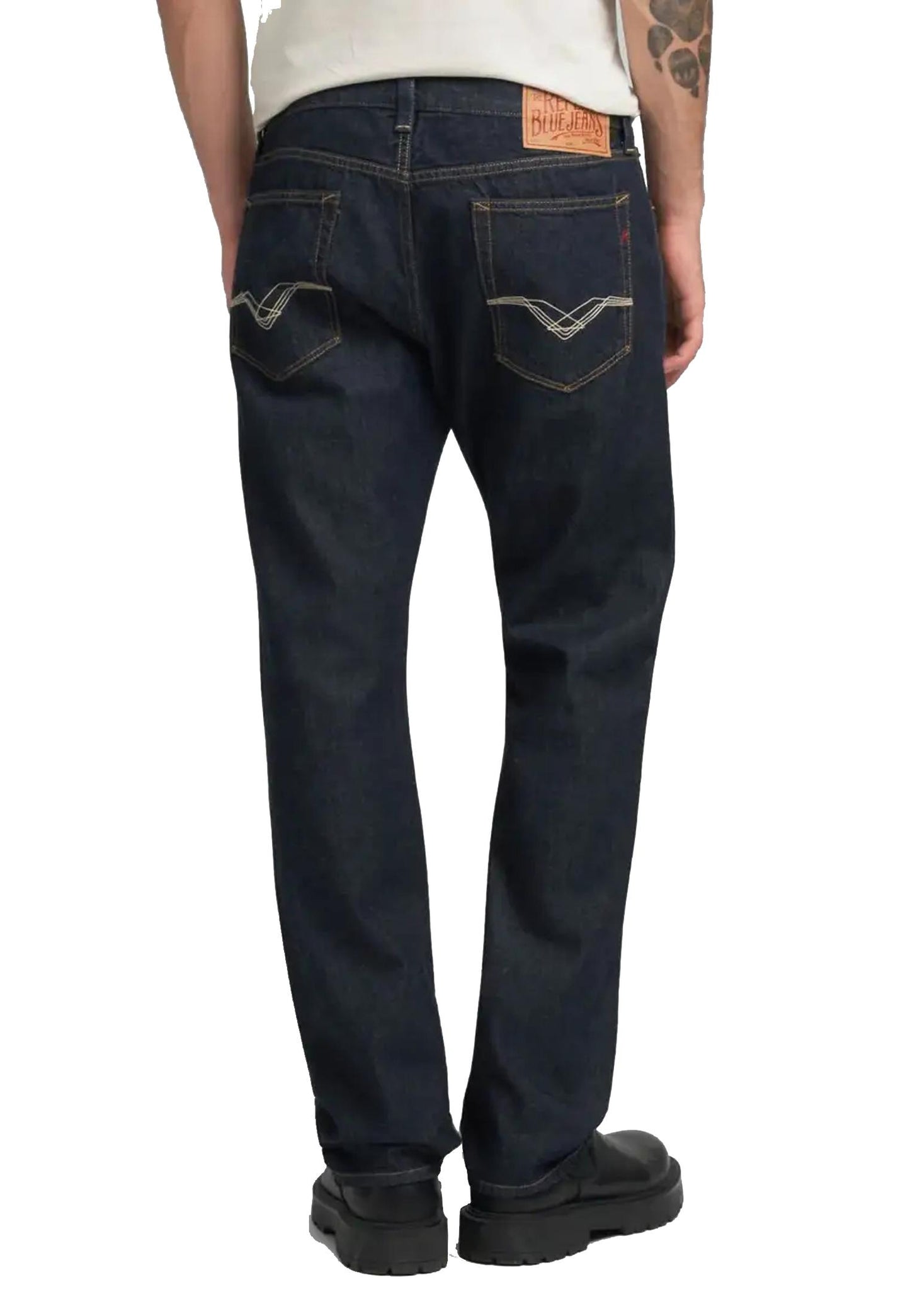 Pantaloni jeans blu regular fit Deryck Replay A25 M1039R.000.814 07A 007007 REPLAY 