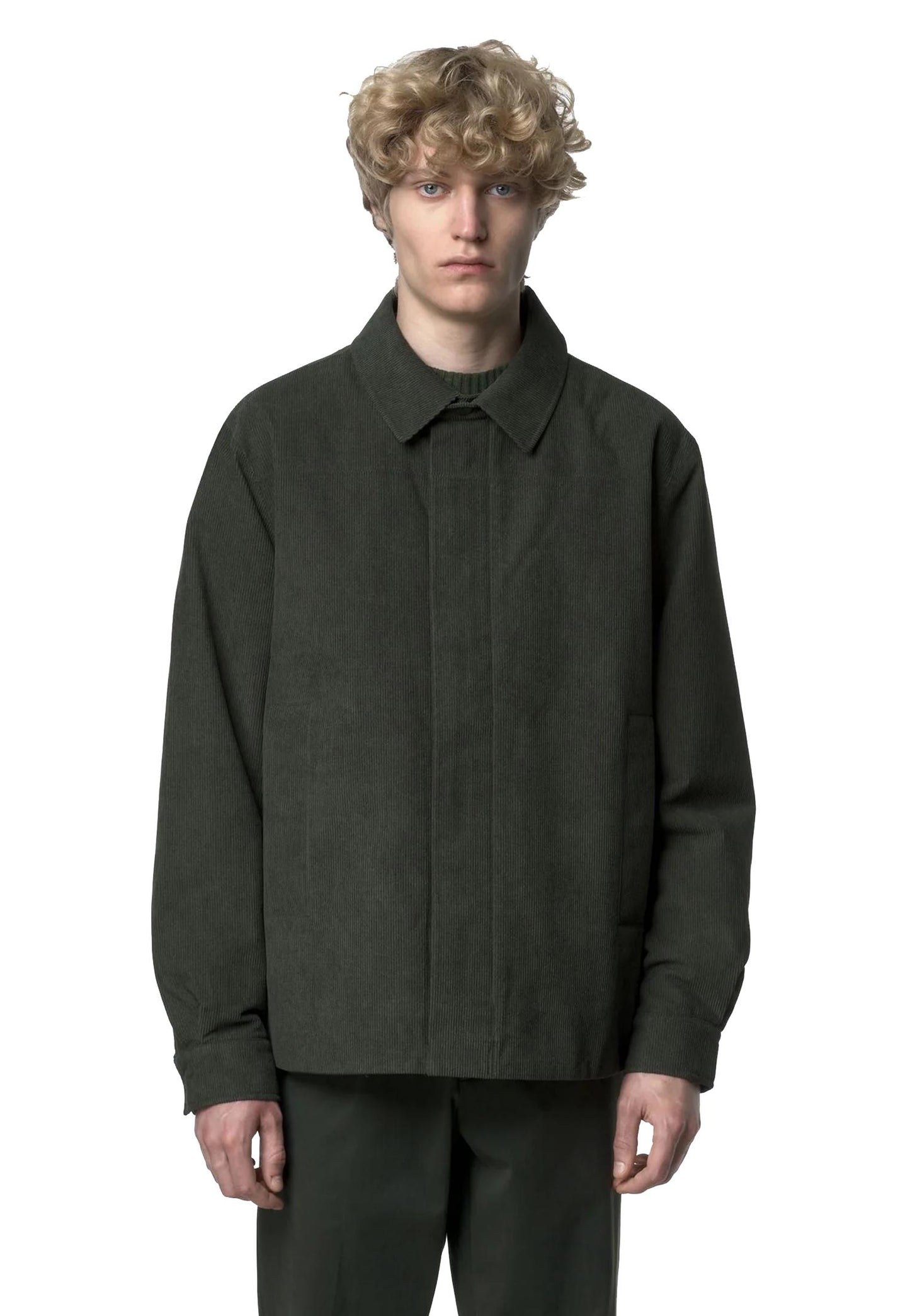 Giacca overshirt velluto a coste verde imbottita Shary Corduroy K-way A25 K7136BW B2FB2F K-WAY 