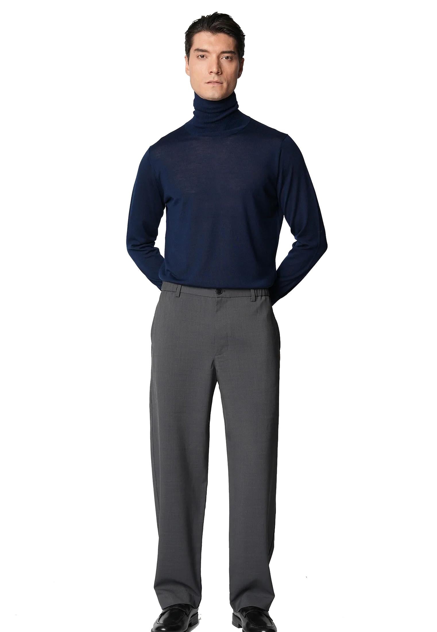 Maglia dolcevita lupetto blu scuro lana merino 18 Bellwood A25 0325M9004 000015000015 BELLWOOD 