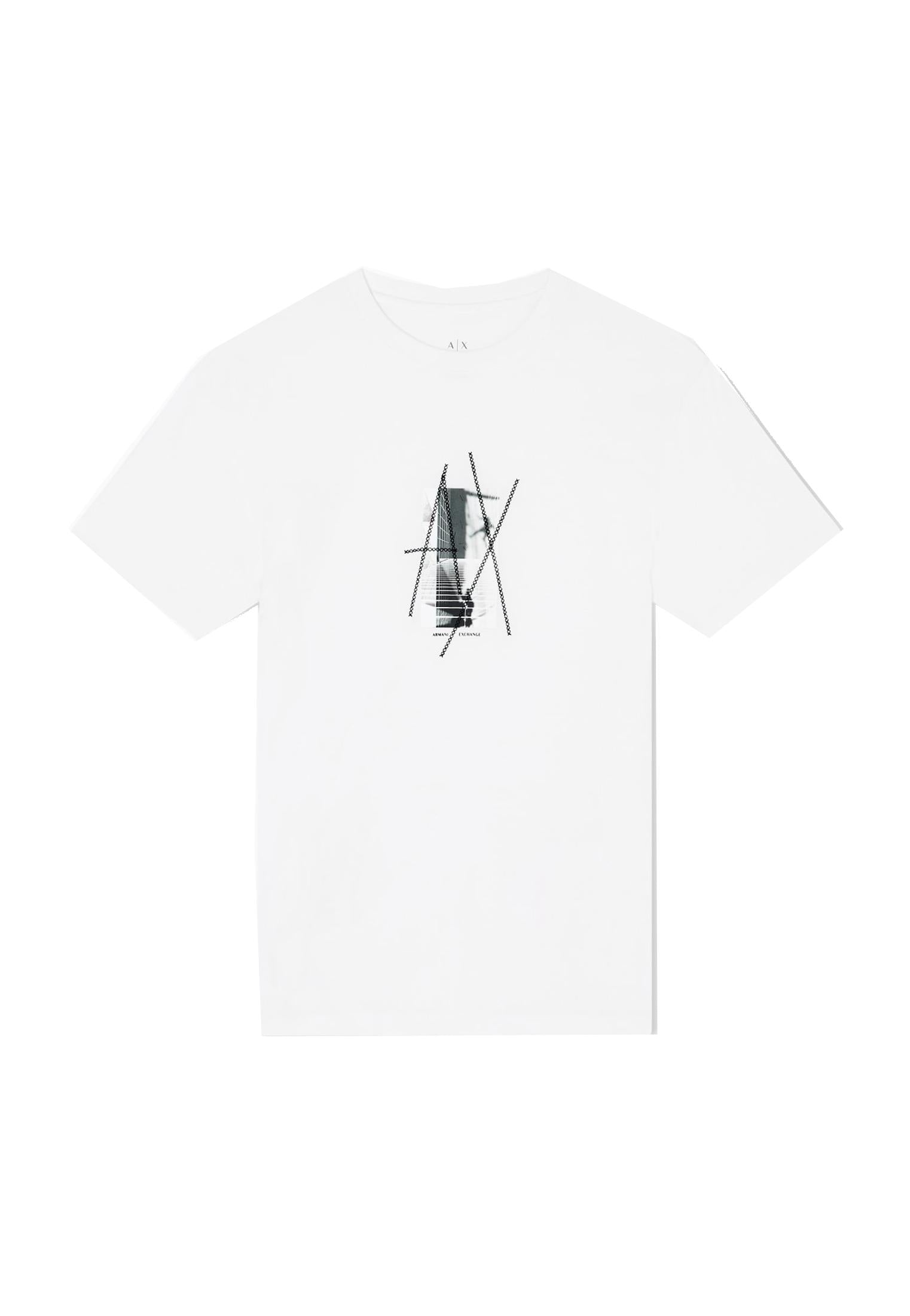 T-shirt girocollo cotone bianca regular fit stampa grafica Armani Exchange A25 XM001440 AF10358 U0009U0009 ARMANI EXCHANGE 