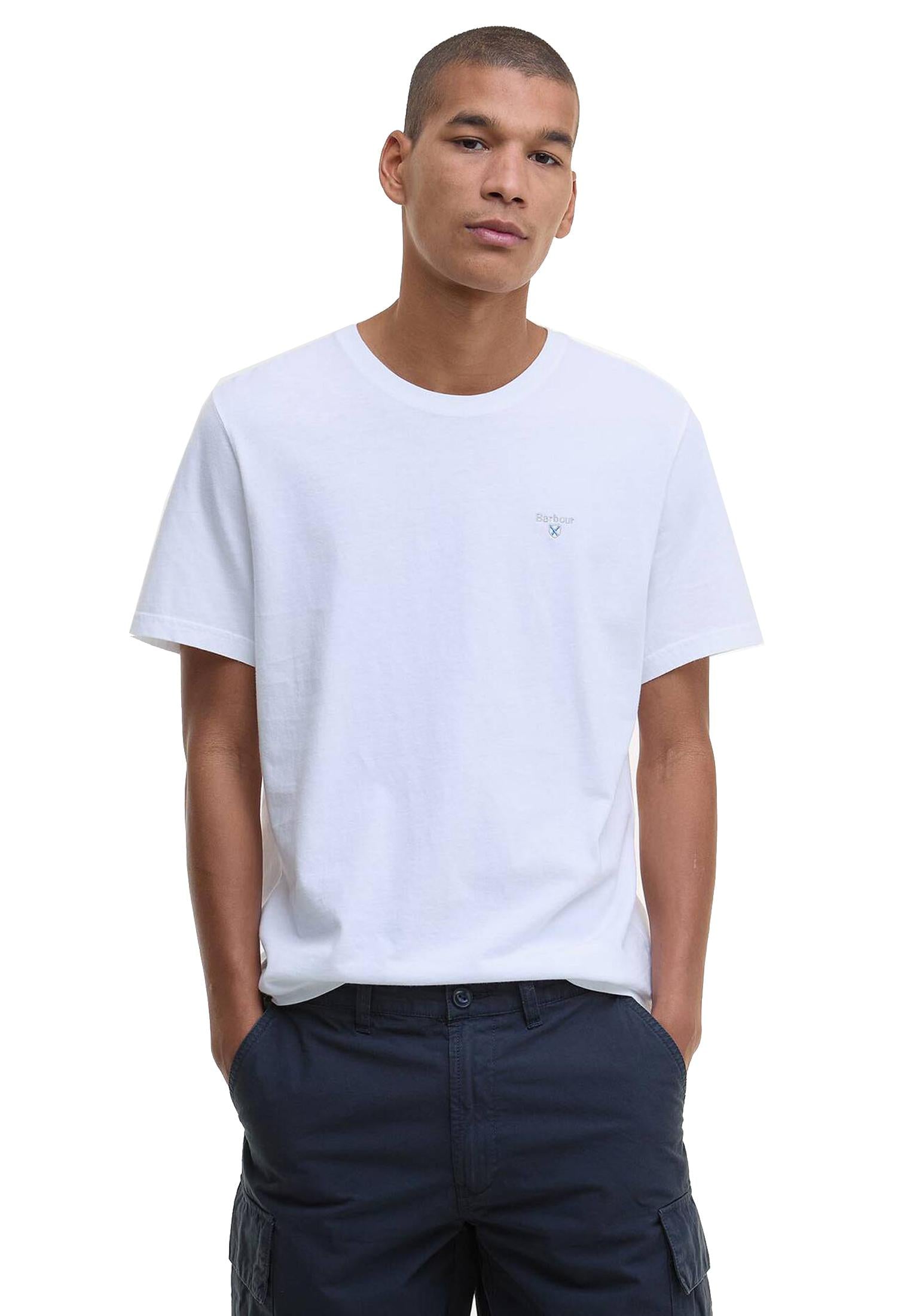 T-shirt girocollo bianca cotone Aboyne Barbour P26 MTS0670 WH11WH11 BARBOUR 