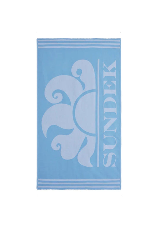 Telo mare spiaggia azzurro con frange cotone Sundek P26 AM401ATC1000 T6S00186600 SUNDEK 