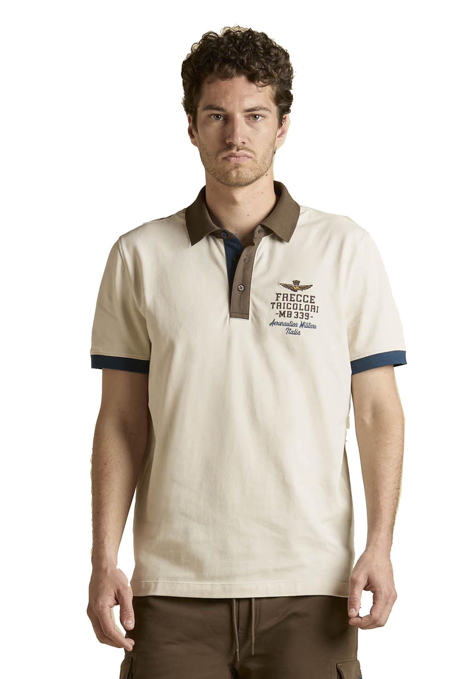 Polo a mezze maniche beige Frecce Tricolori Aeronautica Militare P26 261PO1908UP00191 7307873078 AERONAUTICA MILITARE 