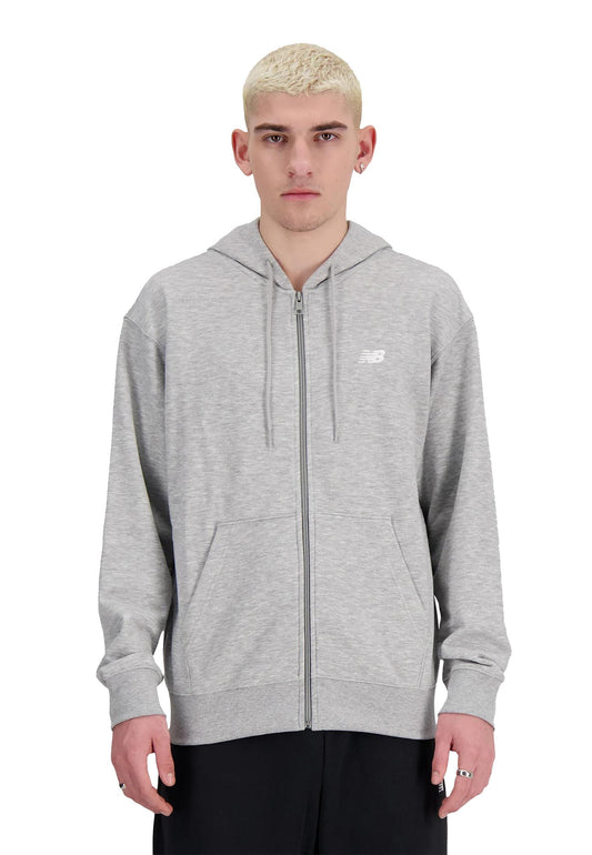 Felpa con capuccio e zip cotone grigia New Balance Essential P26 MJ41501AG ATHLETICGREY NEW BALANCE 