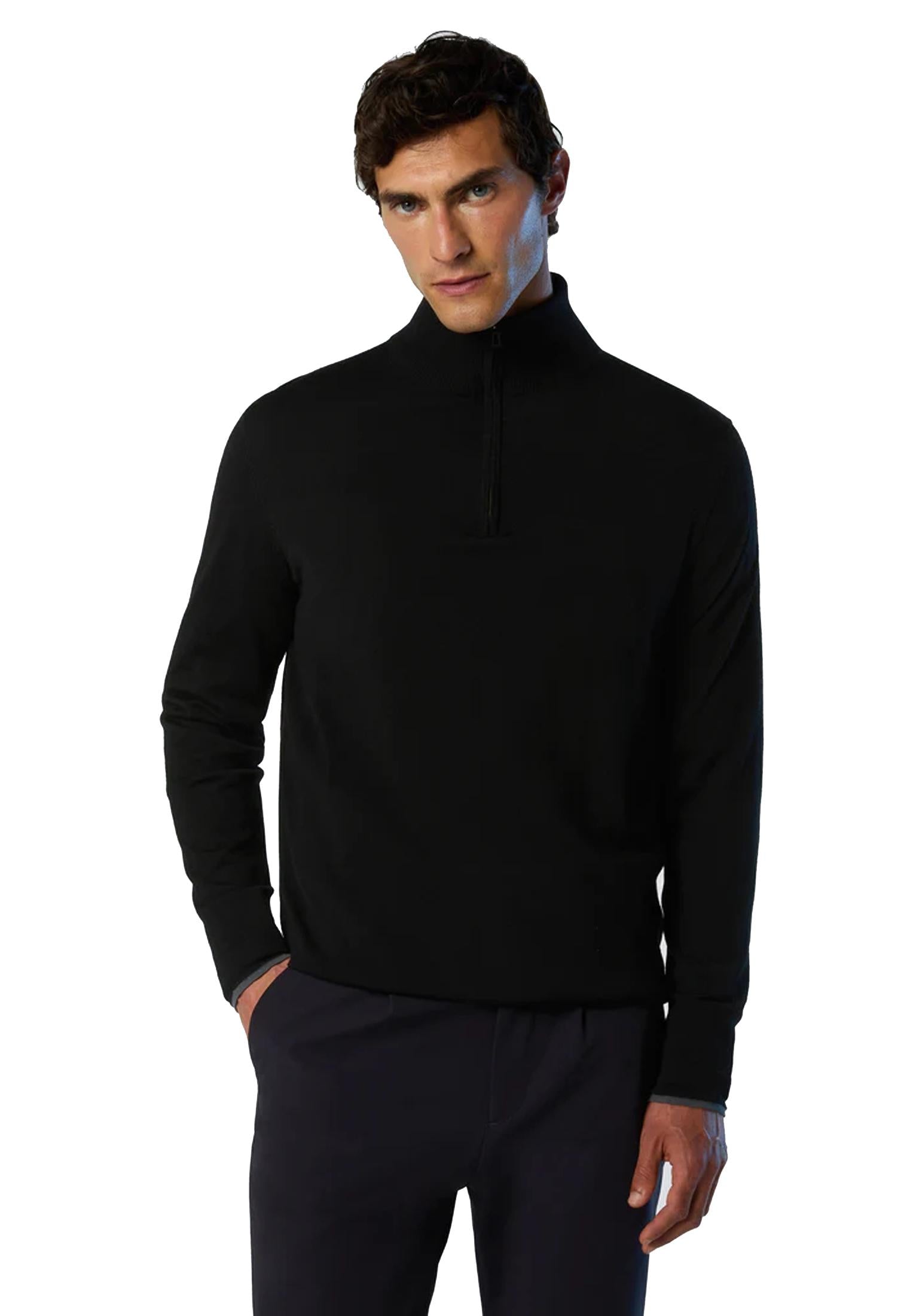 Maglione mezza zip nero lana North Sails A25 699219 09990999 NORTH SAILS 