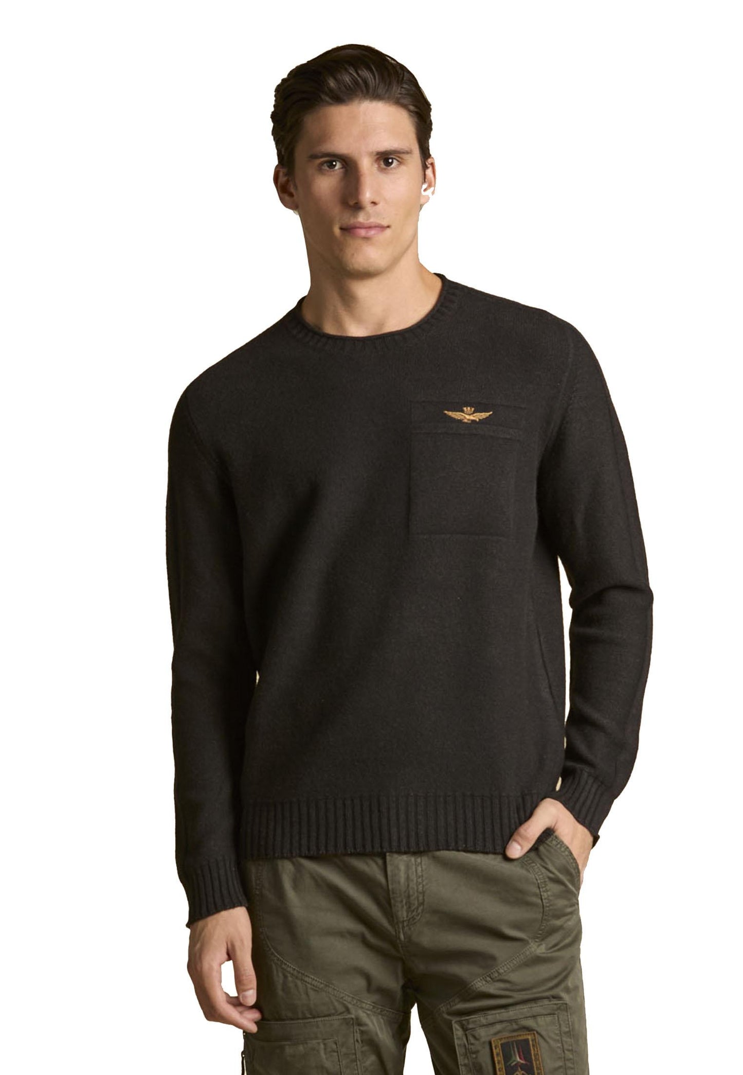 Maglione girocollo misto lana blu navy Aeronautica Militare A25 252MA1585UL00904 0818408184 AERONAUTICA MILITARE 