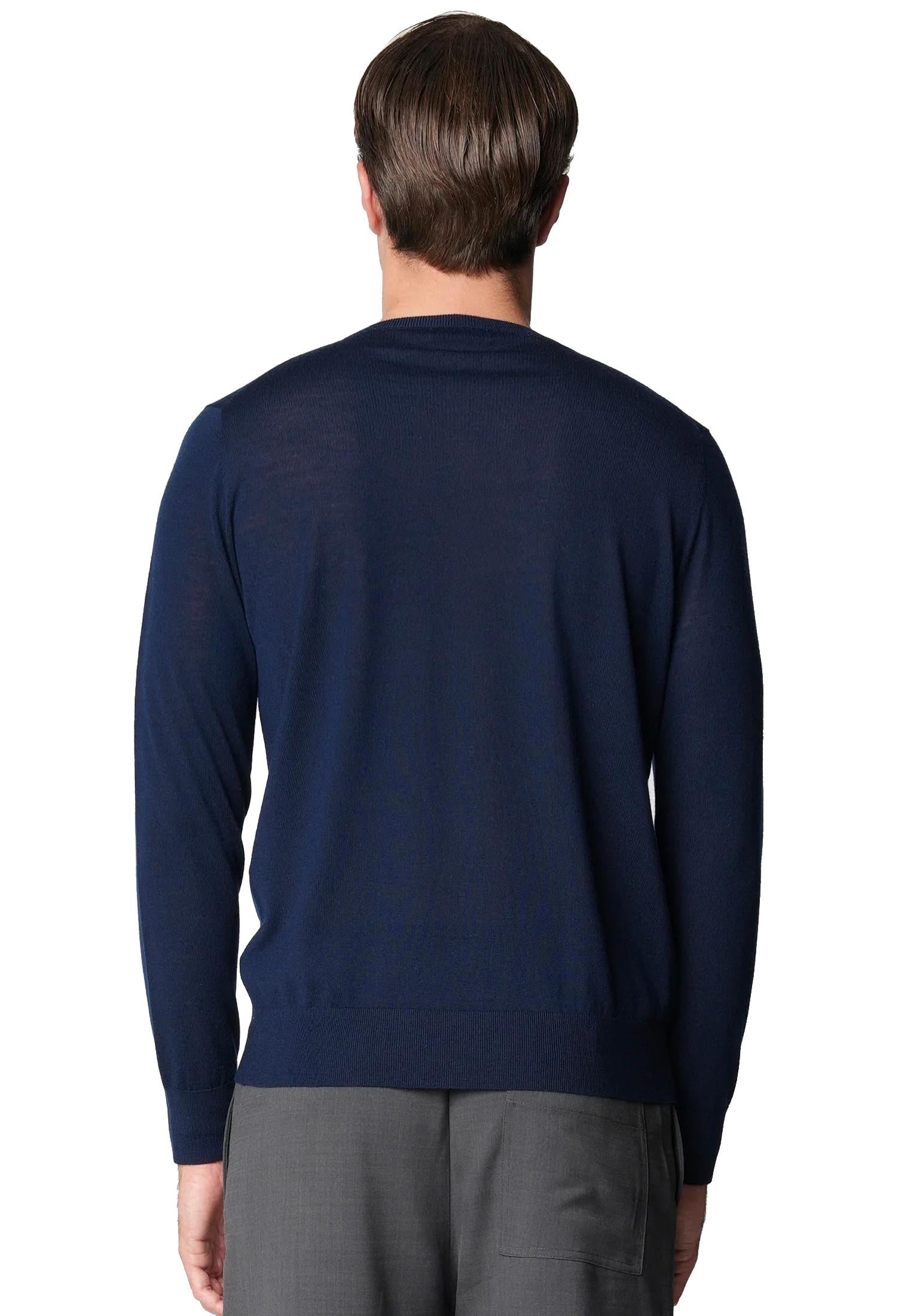 Maglione girocollo blu scuro lana merino extrafine 18 Bellwood A25 0325M9001 000015000015 BELLWOOD 