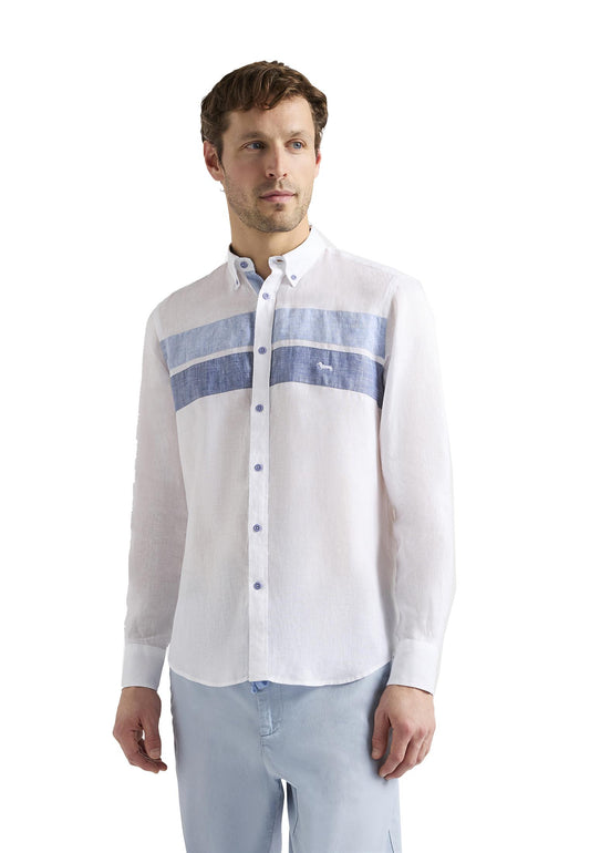 Camicia bianca lino fasce Harmont&Blaine P26 CRQ622010883M 100100 HARMONT&BLAINE 