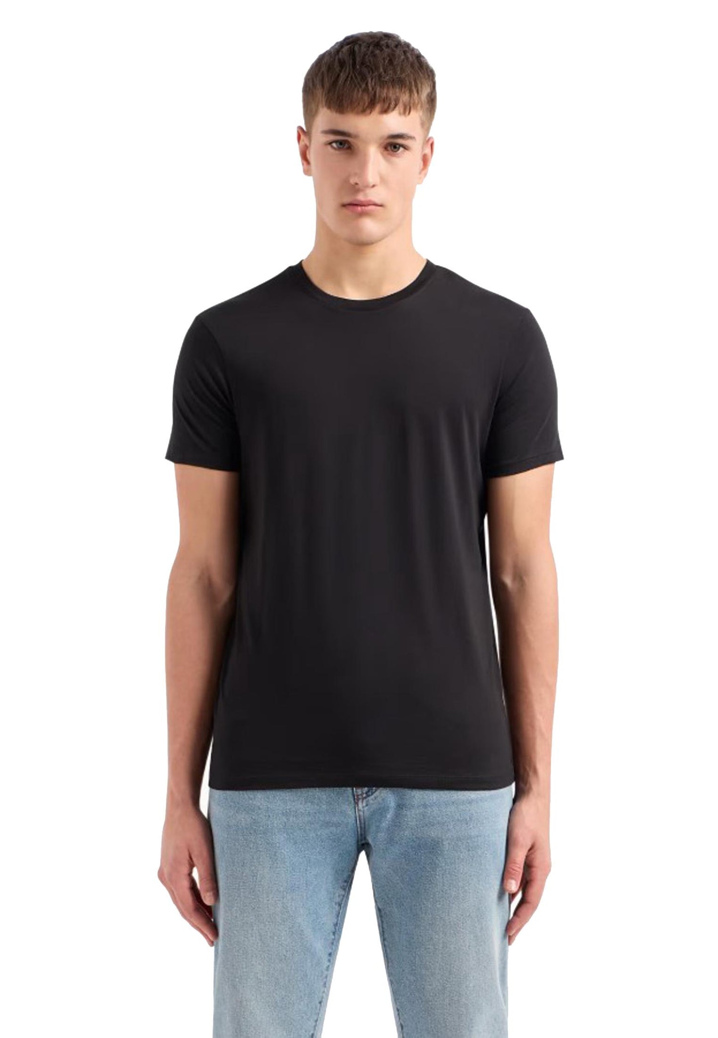 T-shirt girocollo nera cotone slim fit Armani Exchange P25
