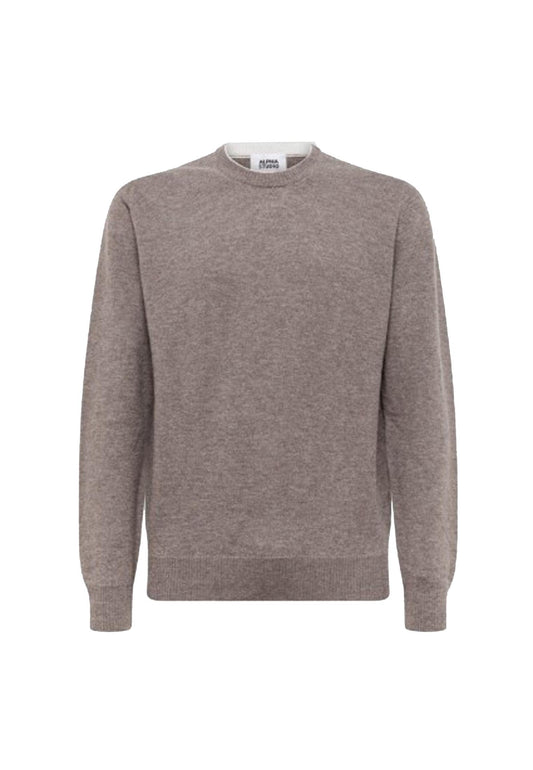 Maglia girocollo lana tortora Urban Basic Alpha Studio A25 AU-3100C 10151015 ALPHA 