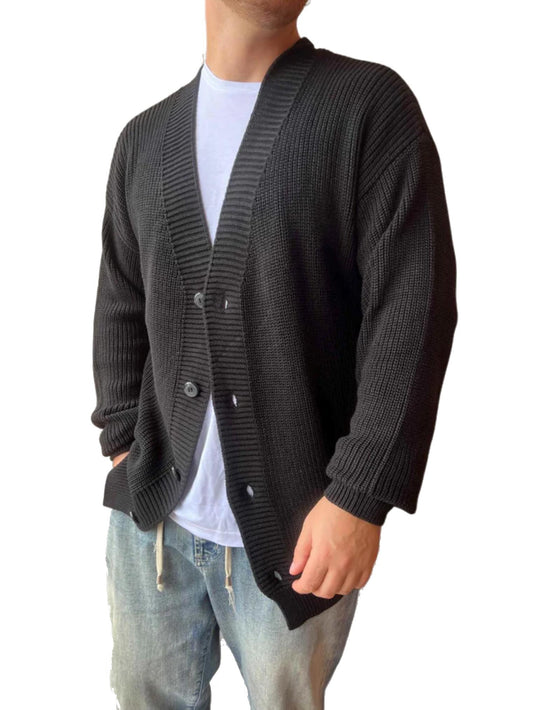 Cardigan uomo con grafica nero Disclaimer A24