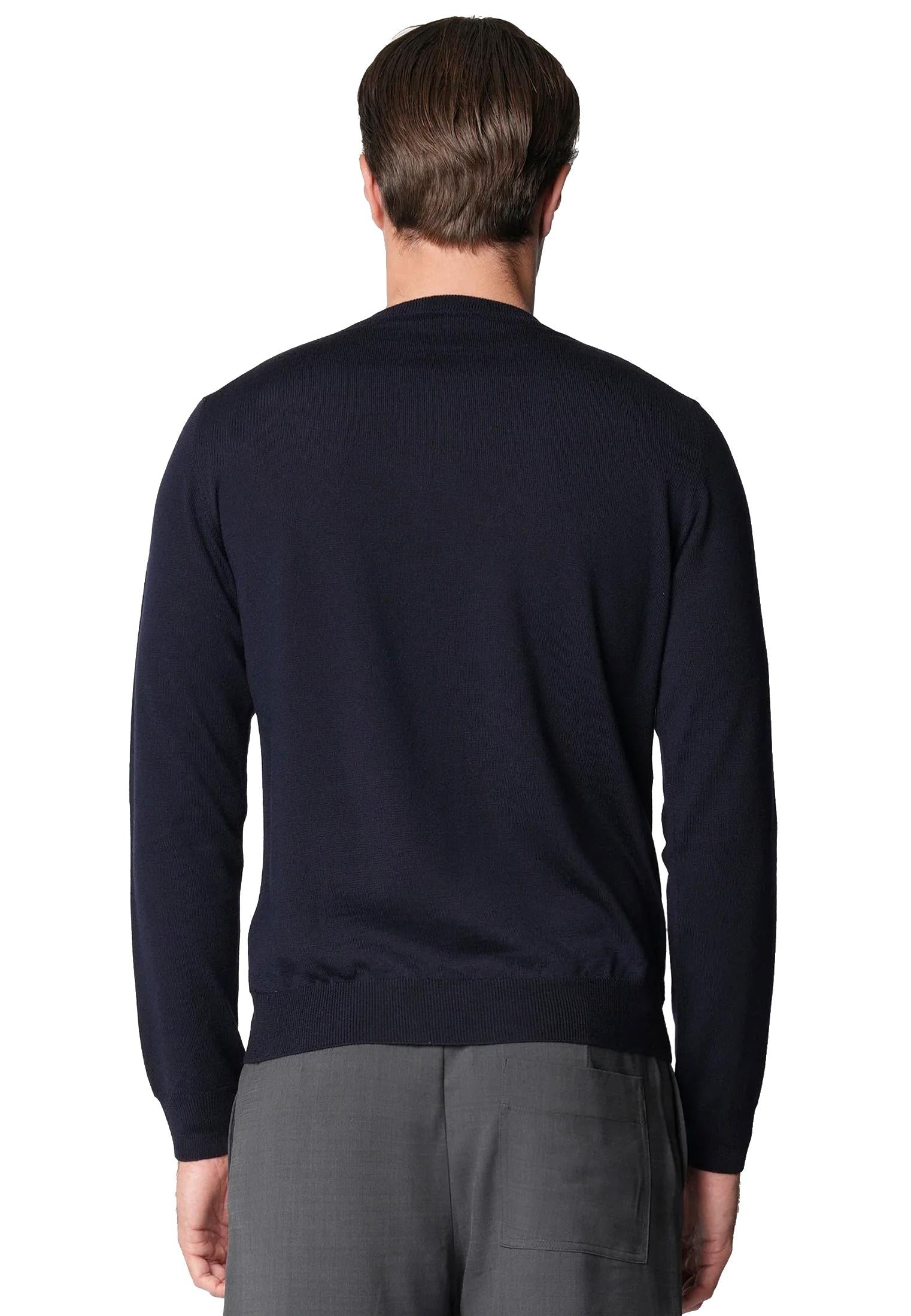 Maglia girocollo blu scuro fine lana merino Bellwood A25 0325M0001 000015000015 BELLWOOD 