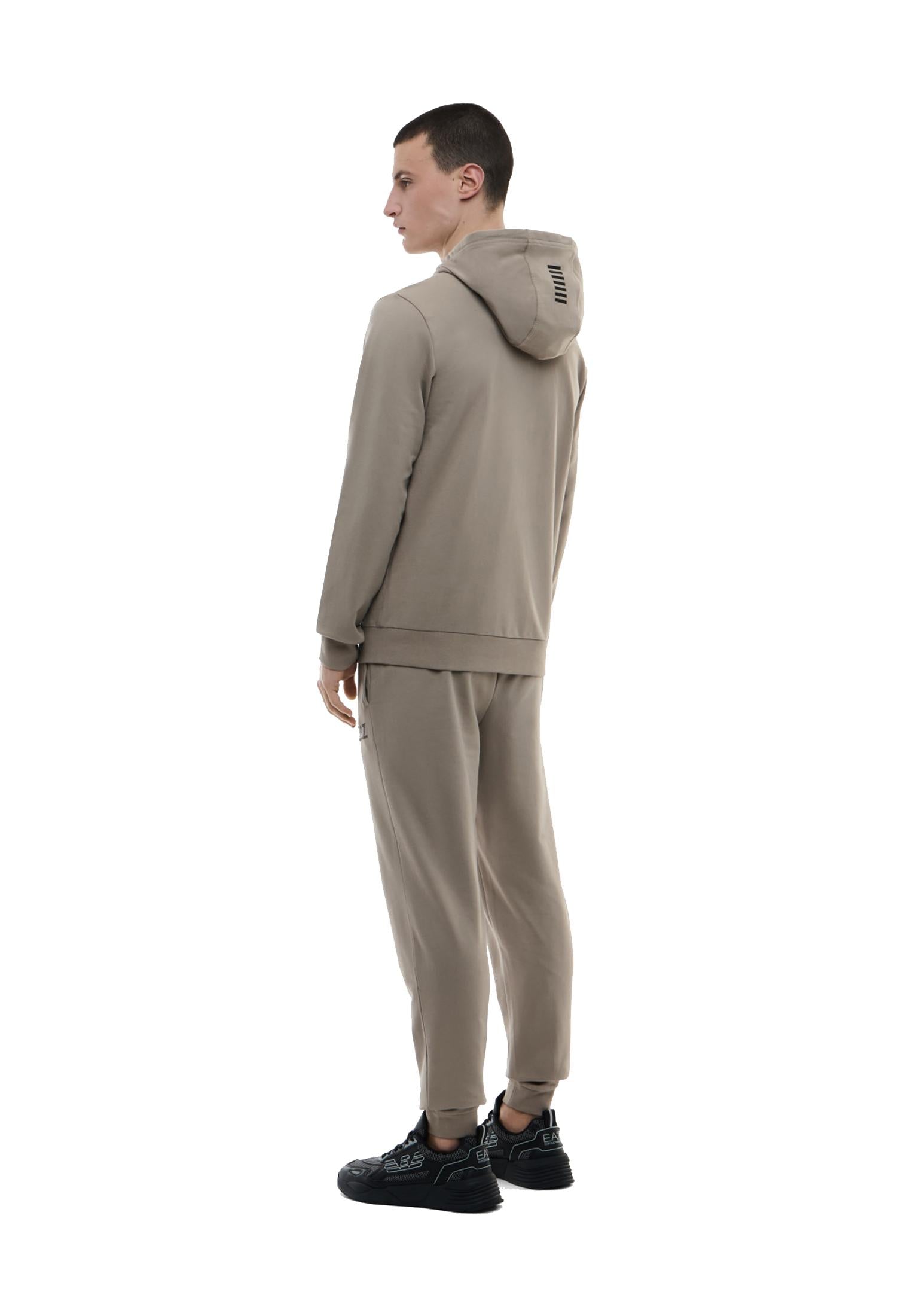 Tuta sportiva con cappuccio beige cotone full zip Core Identity EA7 Armani P26 8NPV63 PJVRZ U6167U6167 EA7 