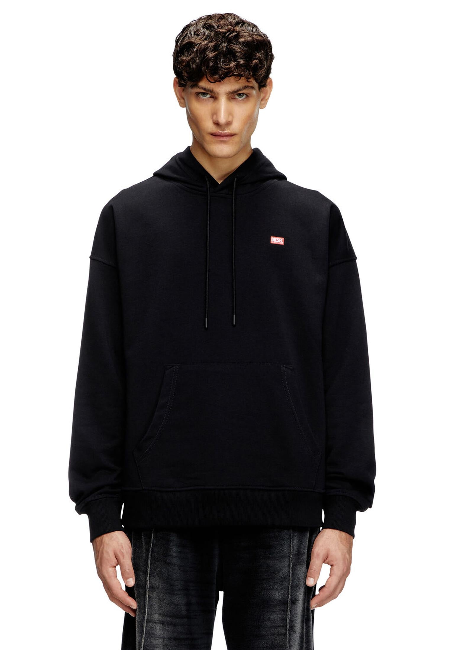 Felpa con cappuccio nera misto cotone S-Rob Diesel A25 A16401-0HYAT 44 DIESEL 