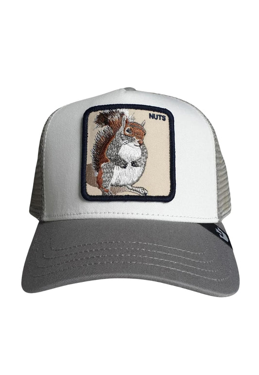 Cappellino da baseball unisex bianco e grigio fantasia scoiattolo The Nuts Squirrel Goorin Bros P24 101-0455 LIGT GREYLIGT GREY GOORIN BROS 