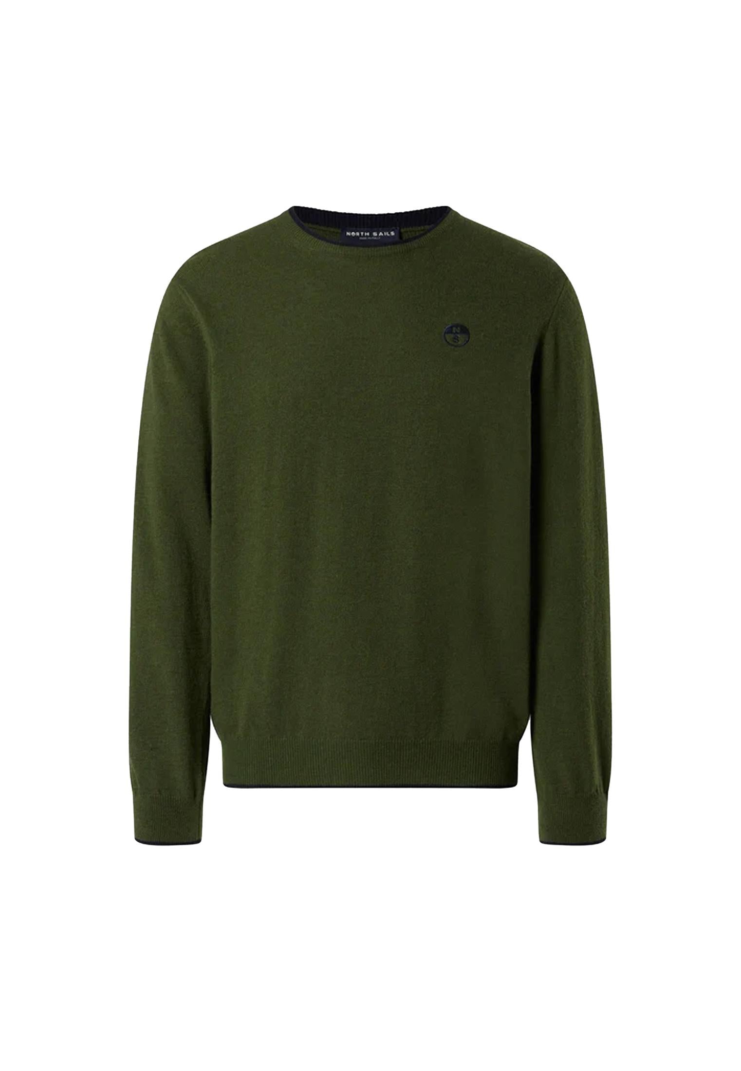 Maglione girocollo logo ricamato verde North Sails A25 699775 04360436 NORTH SAILS 