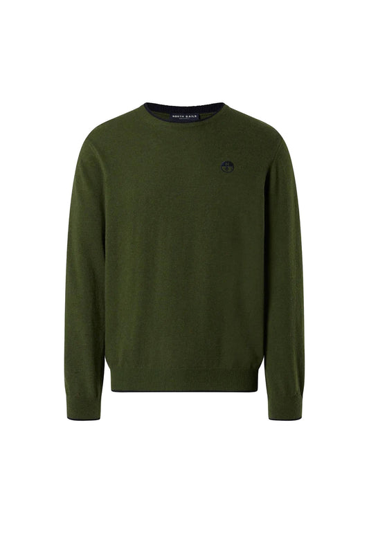 Maglione girocollo logo ricamato verde North Sails A25 699775 04360436 NORTH SAILS 