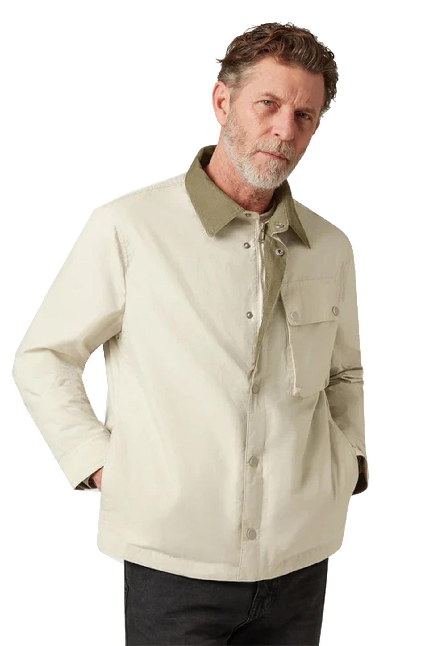 Giacca con colletto cerato beige Ground Belstaff P26 106096 Silver BirchSilver Birch BELSTAFF 