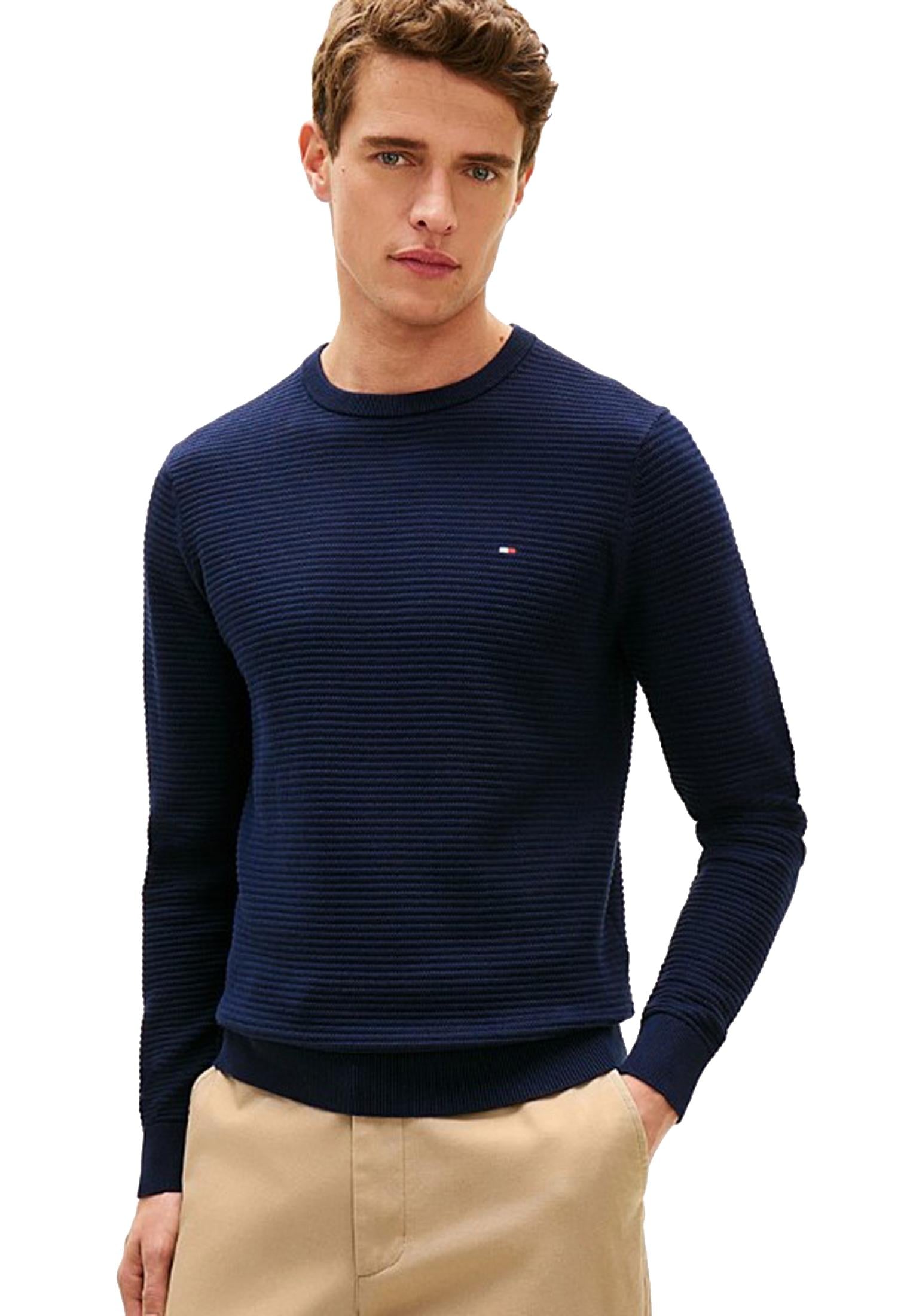 Maglia pullover girocollo blu Tommy Hilfiger P26 MW0MW41643C1G C1GC1G TOMMY HILFIGER PRE 