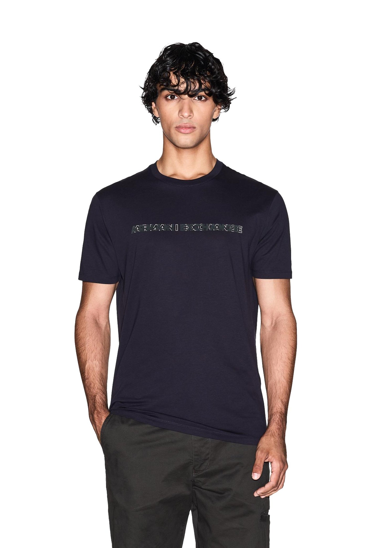 T-shirt girocollo cotone blu navy regular fit Armani Exchange A25 XM001458 AF10364 UB101UB101 ARMANI EXCHANGE 