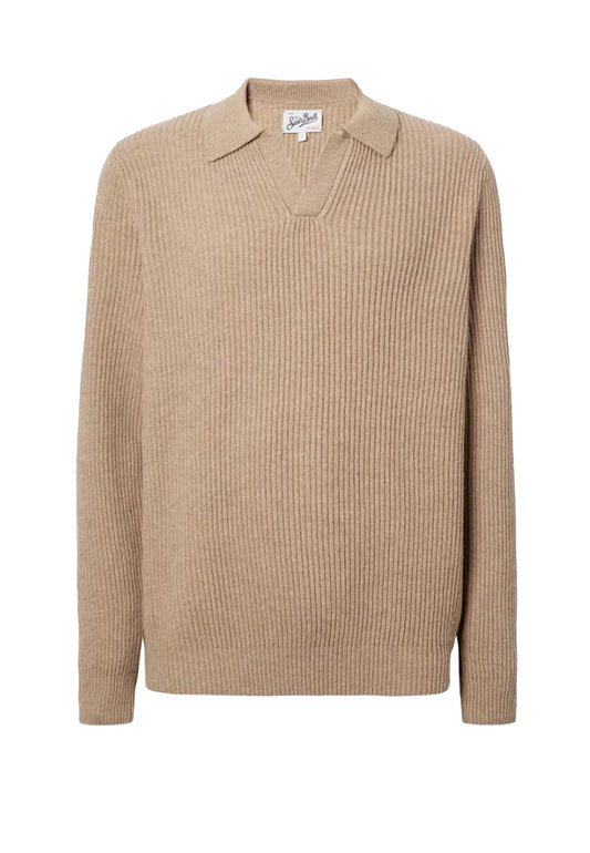 Polo in maglia a costa beige Downing MC2 Saint Barth A25 DOW0002 00022I00022I MC2 