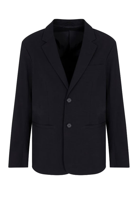Giacca formale nera monopetto misto lana viscosa Armani Exchange P25<BR/>