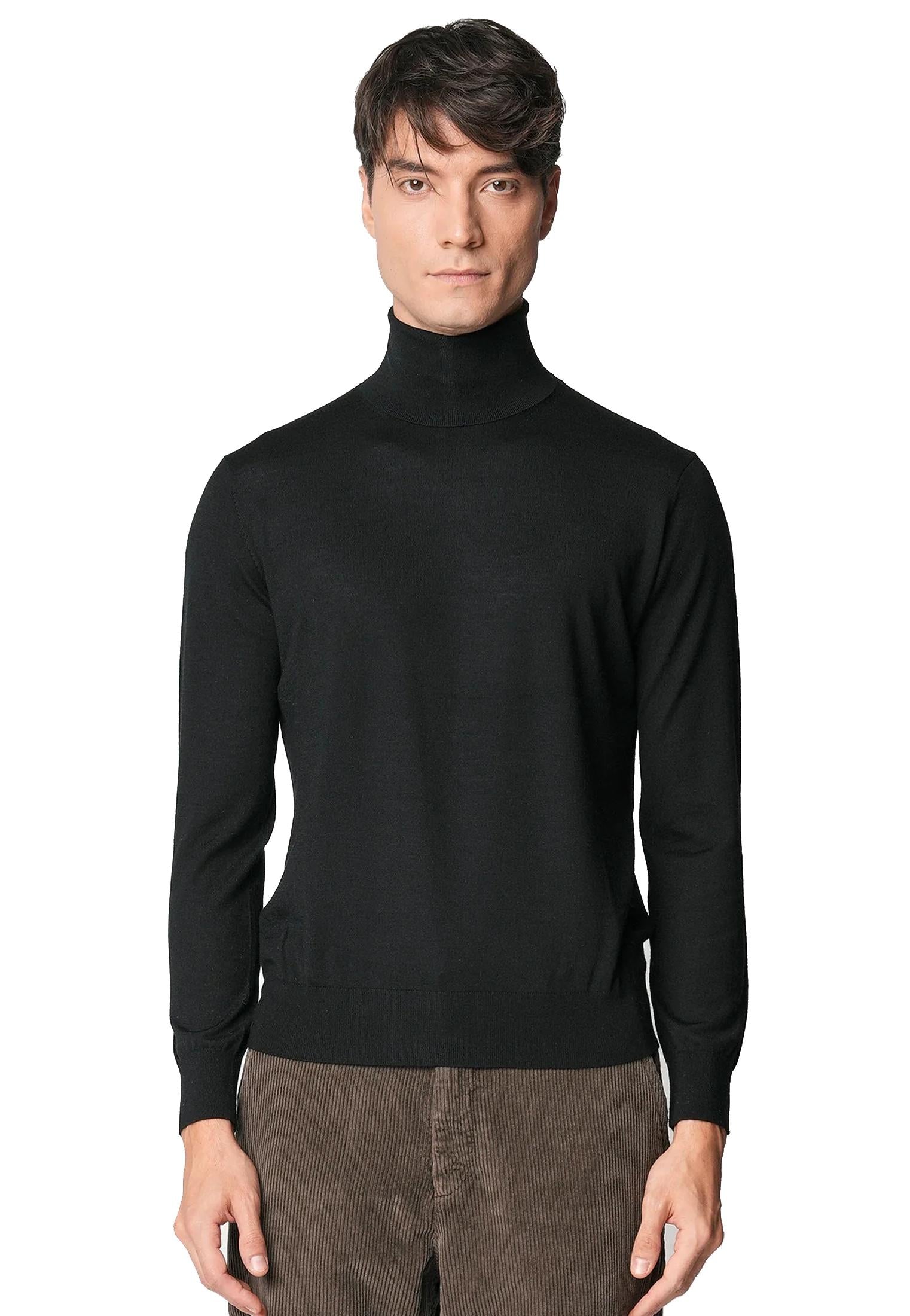 Maglia dolcevita lupetto nero lana merino 18 Bellwood A25 0325M9004 000016000016 BELLWOOD 