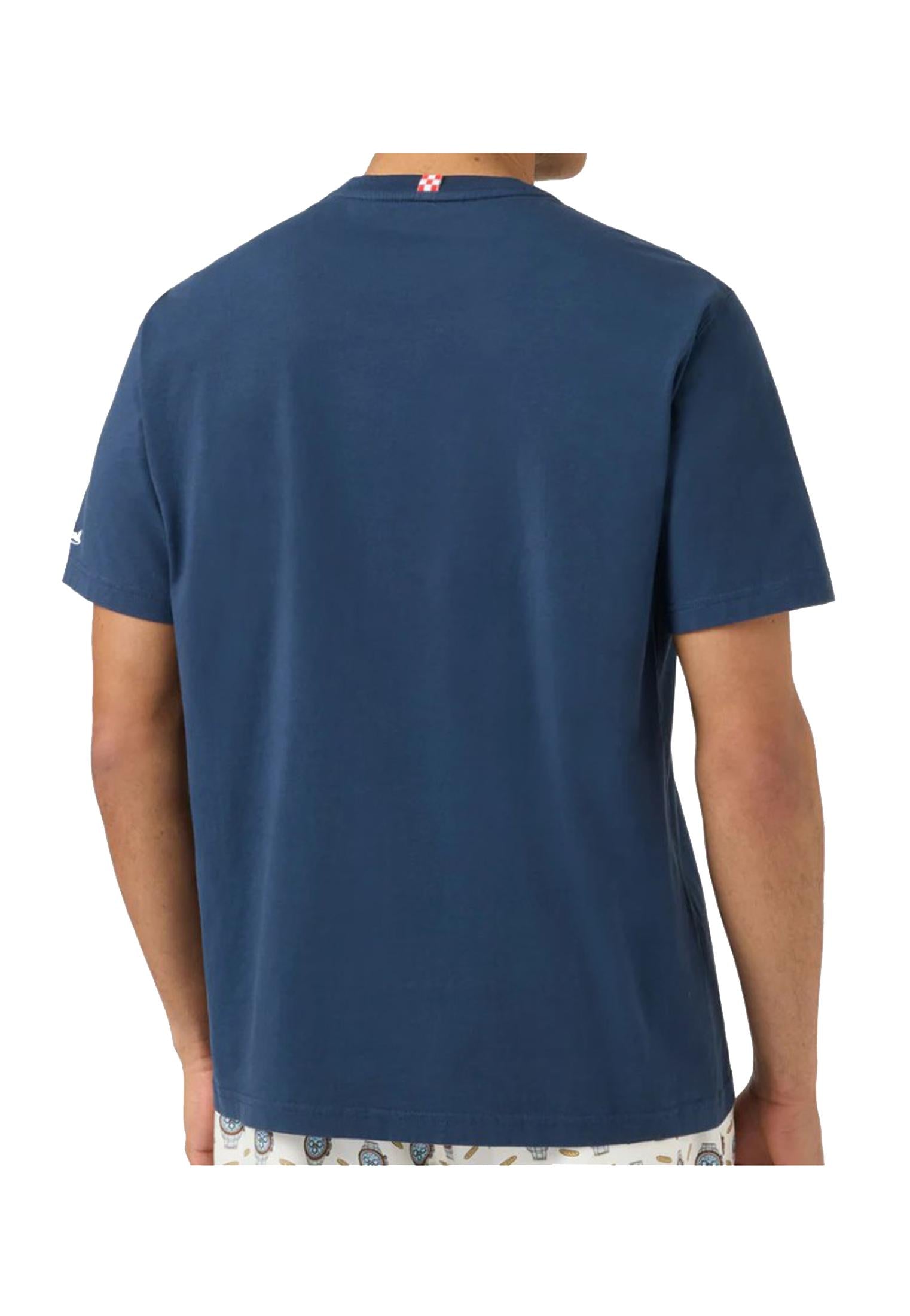T-shirt blu girocollo cotone Austin Reseller MC2 Saint Barth P26 AUS0001 04349L04349L MC2 