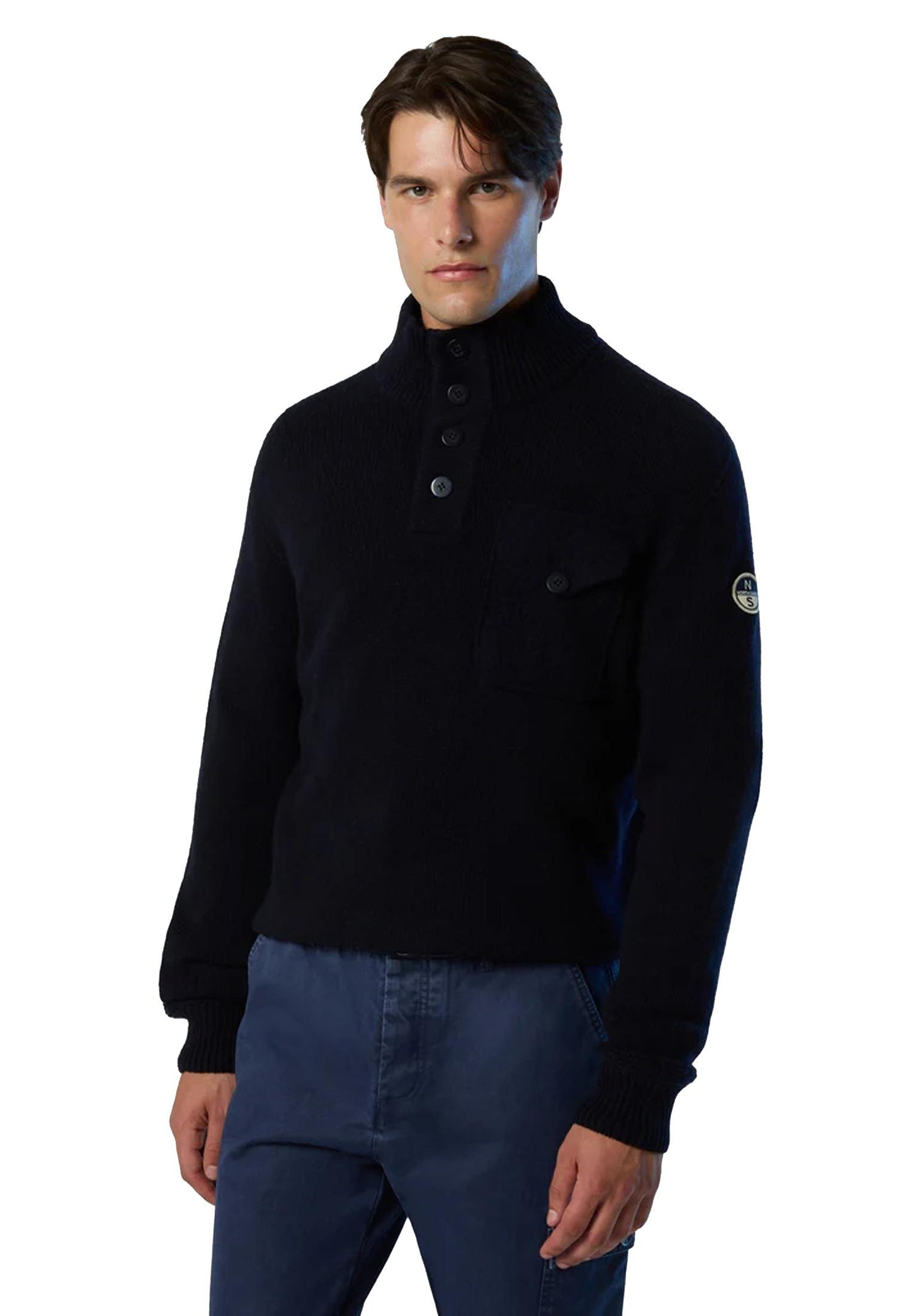 Maglione collo alto blu misto lana North Sails A25 699203 08020802 NORTH SAILS 