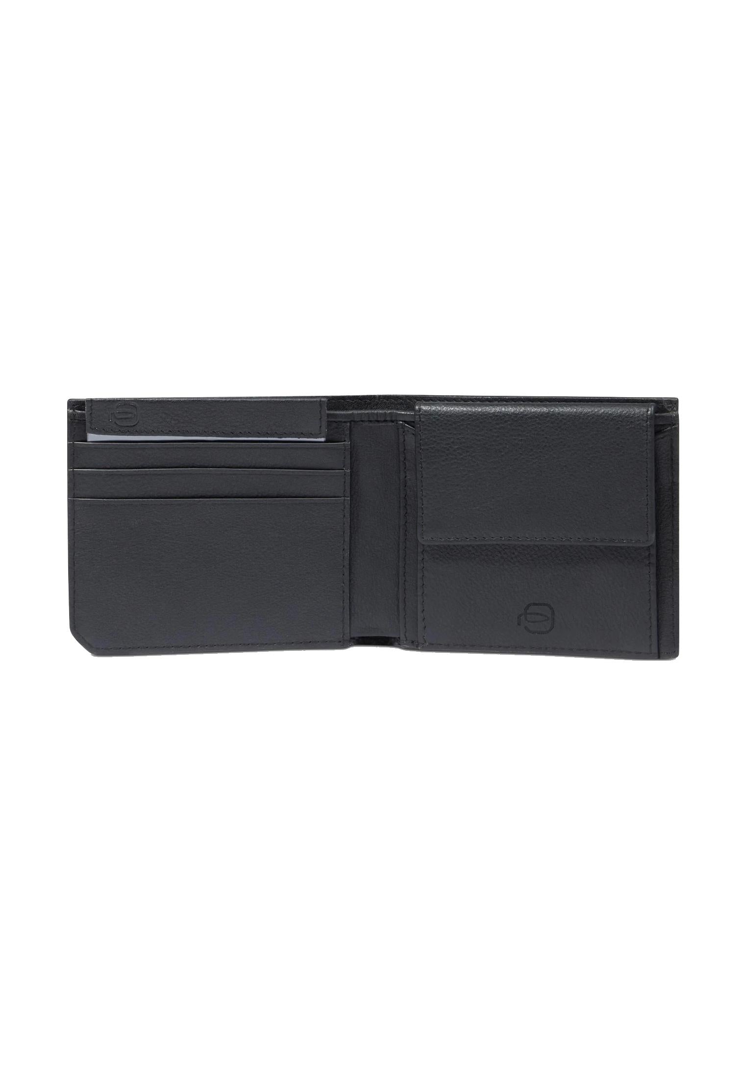 Portafoglio nero con portamonete, porta carte di credito Piquadro A25 PU4188W137R NN PIQUADRO 