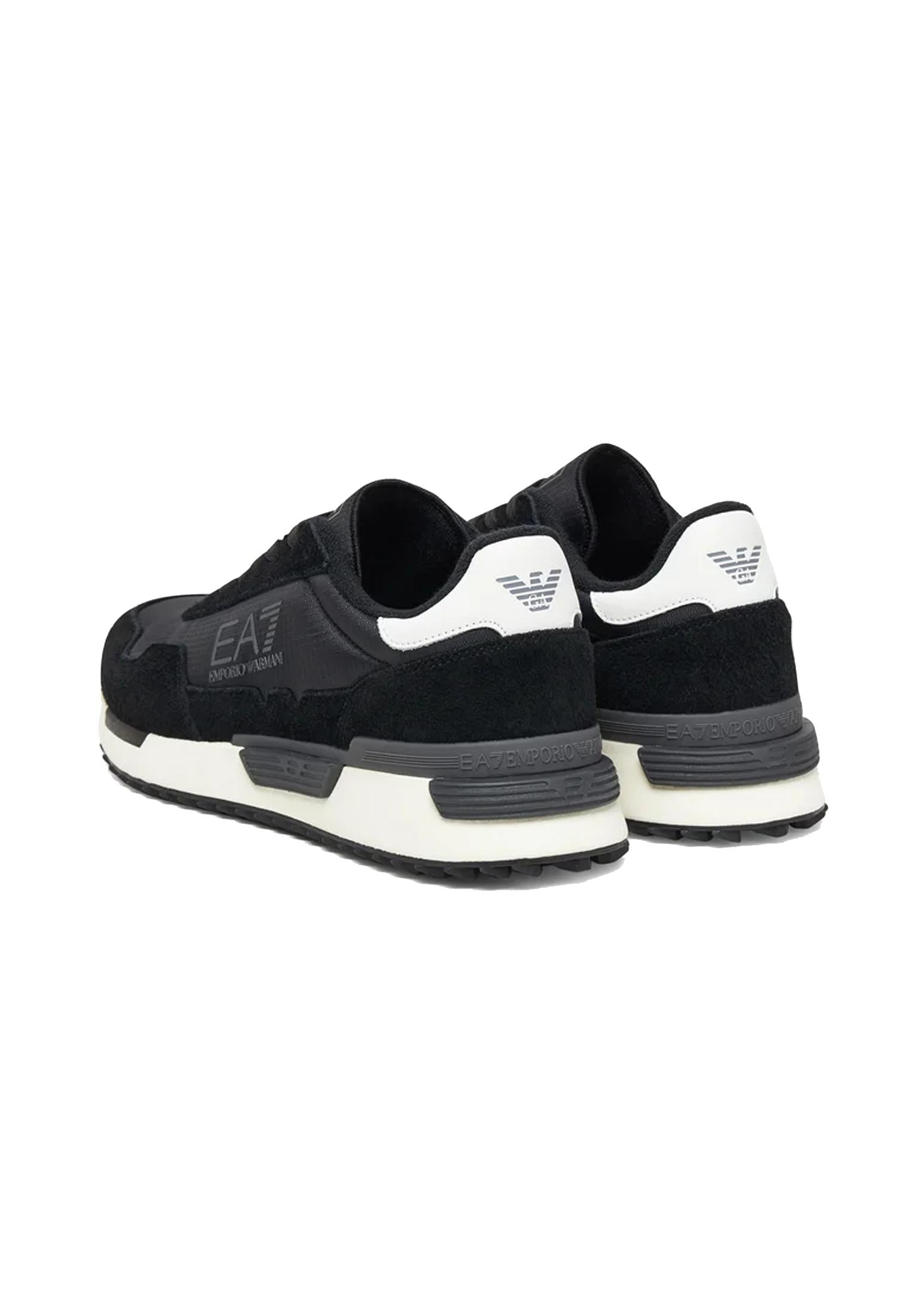 Scarpe sneakers pelle nera EA7 Armani A25 7X000380 AF19175 MC001MC001 EA7 