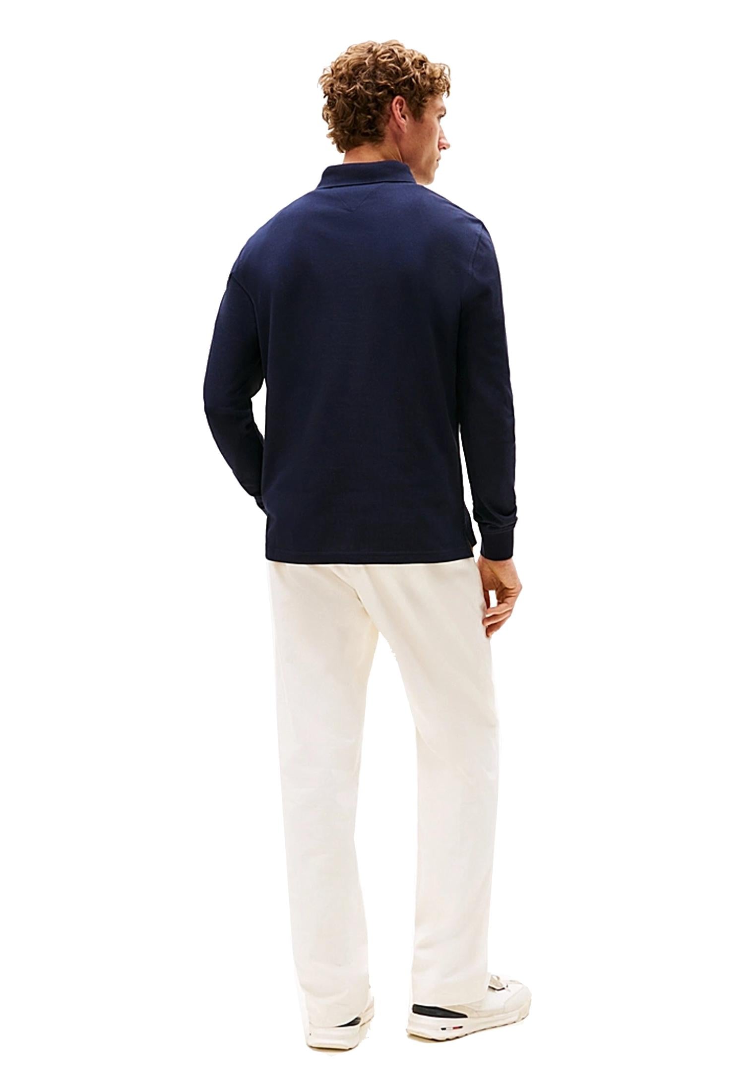 Polo blu maniche lunghe cotone regular fit Tommy Hilfiger A25 MW0MW20183DW5 DW5DW5 TOMMY HILFIGER 