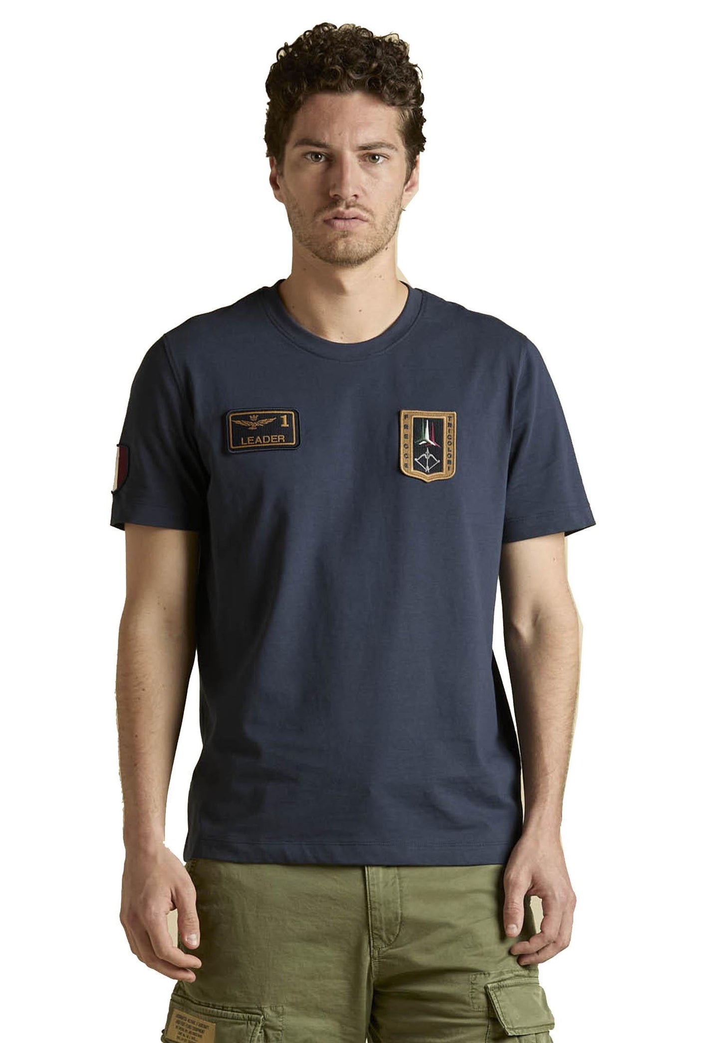 T-shirt girocollo blu cotone Frecce Tricolori Aeronautica Militare P26 261TS2544UJ00592 0818408184 AERONAUTICA MILITARE 