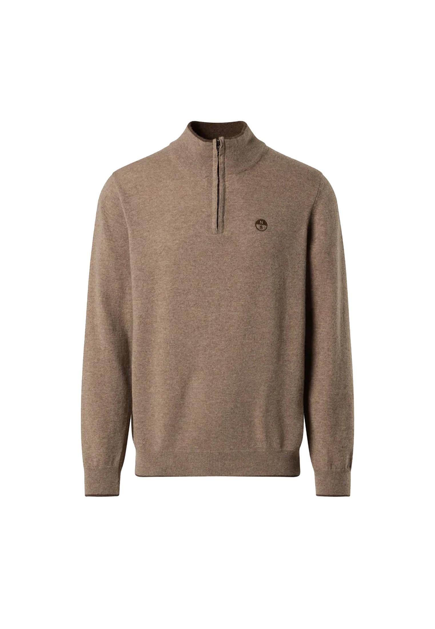 Maglione mezza zip beige misto cashmere e lana North Sails A25 699148 03350335 NORTH SAILS 