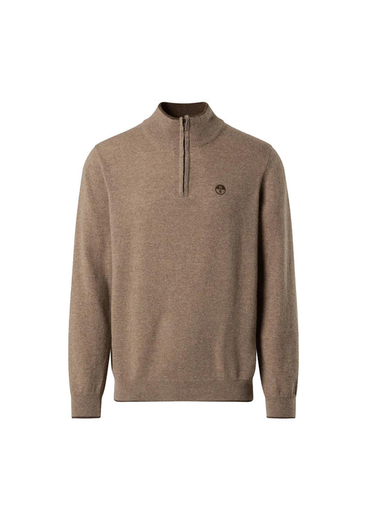 Maglione mezza zip beige misto cashmere e lana North Sails A25 699148 03350335 NORTH SAILS 