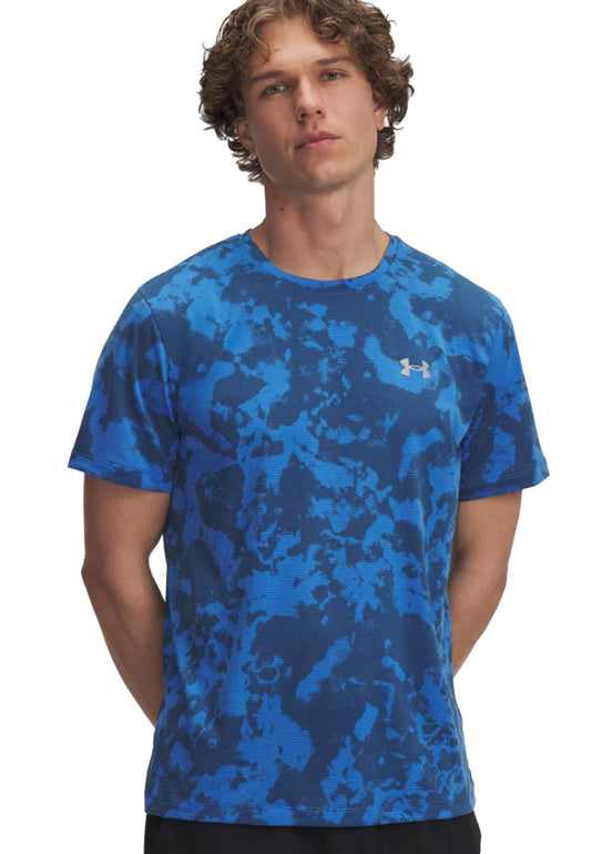 T-shirt girocollo traspirante blu camo Launch Printed Under Armour A25 77-6006110 04020402 UNDER ARMOUR 