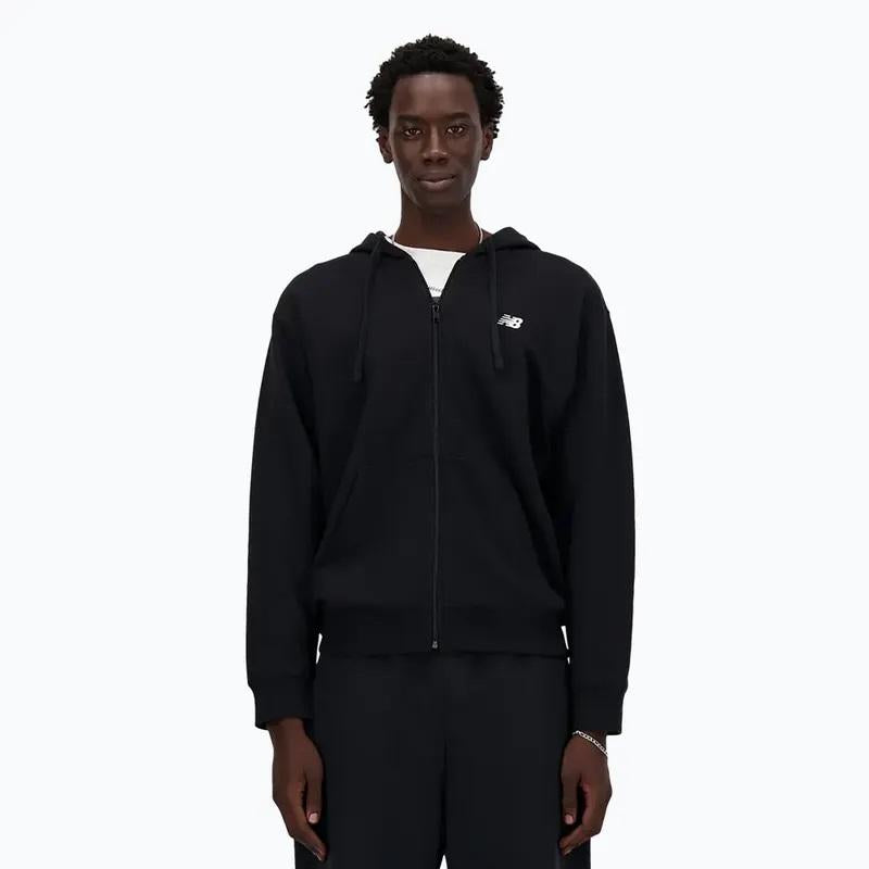 Felpa con capuccio e zip nera Essential New Balance P26 MJ41501BK BLACK NEW BALANCE 